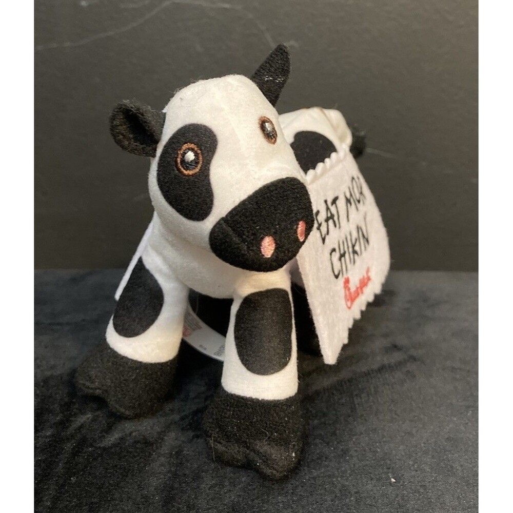 Chick-fil-A Eat Mor Chikin Plush Cow Advertising Doll White Black